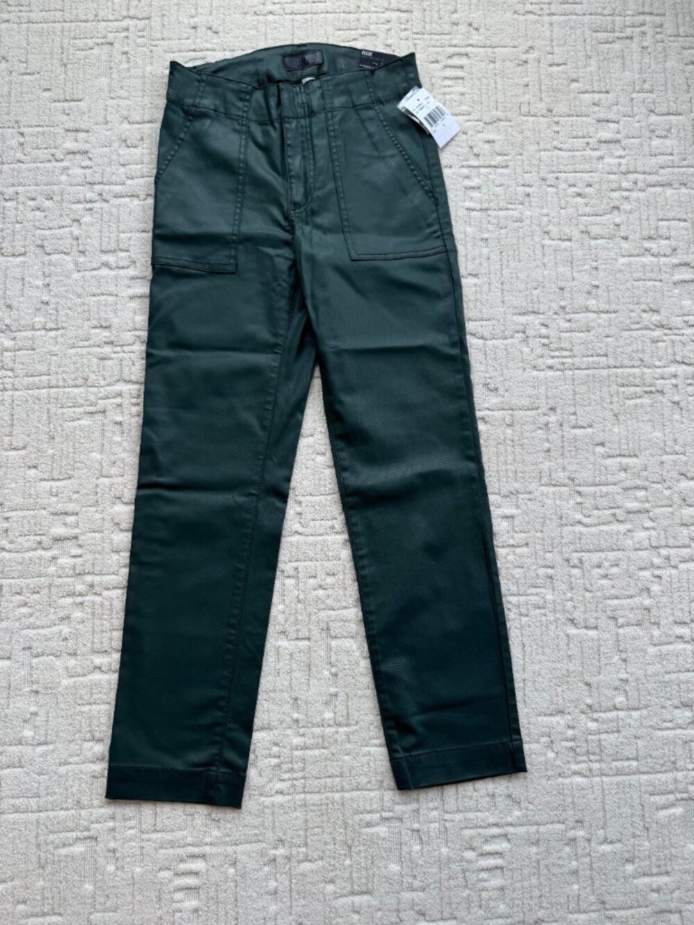 KUT from the Kloth Reese Coated Ankle Straight Pants Forest Green 4 NWT - Picture 3 of 16